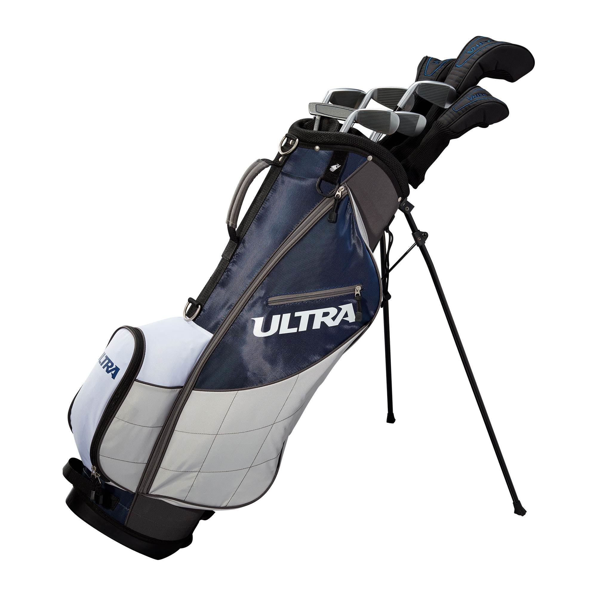 Wilson Mens 13 Piece Left Handed Golf Club Set, Deepwater & Wheeled Travel Case