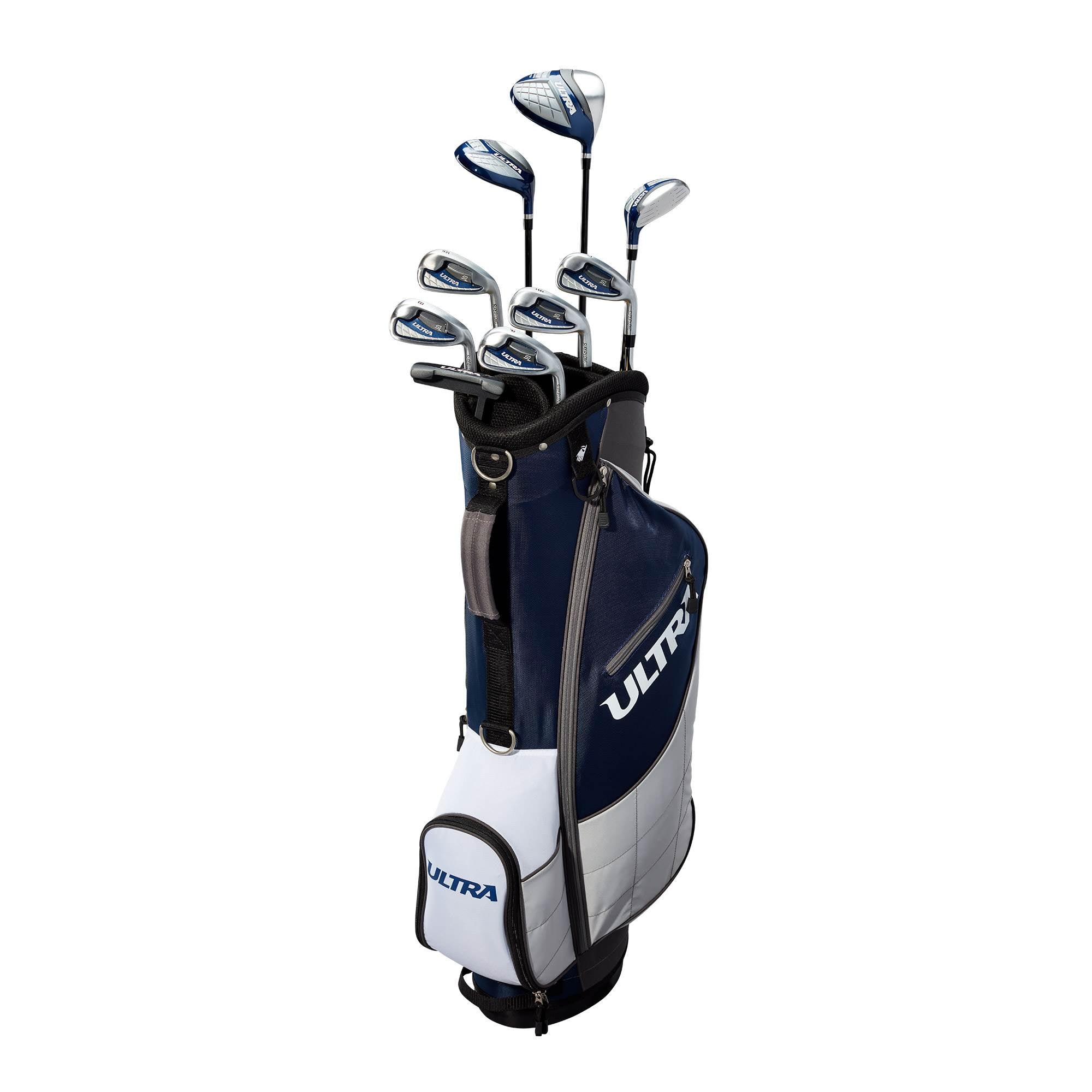 Wilson Mens 13 Piece Left Handed Golf Club Set, Deepwater & Wheeled Travel Case