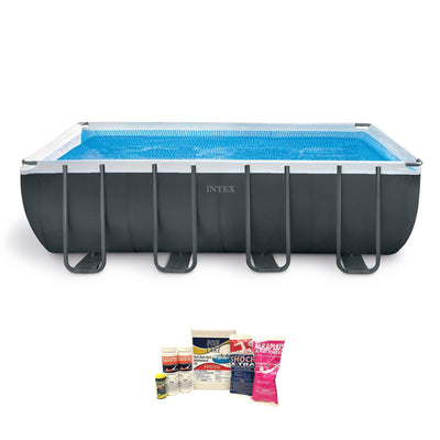 Intex 18ft x 9ft x 52in Ultra XTR Rectangular Pool, Pump, & Chemical Cleaner Kit