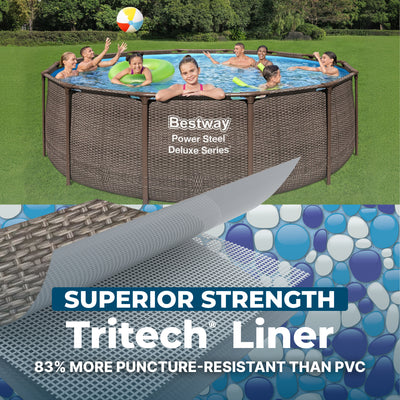 Bestway 14' x 42" Power Steel Deluxe Above Ground Swimming Pool & Pump (Used)