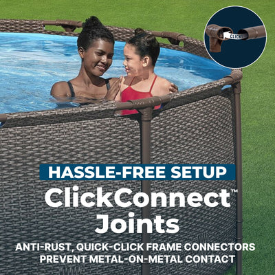 Bestway 14' x 42" Power Steel Deluxe Above Ground Swimming Pool & Pump (Used)