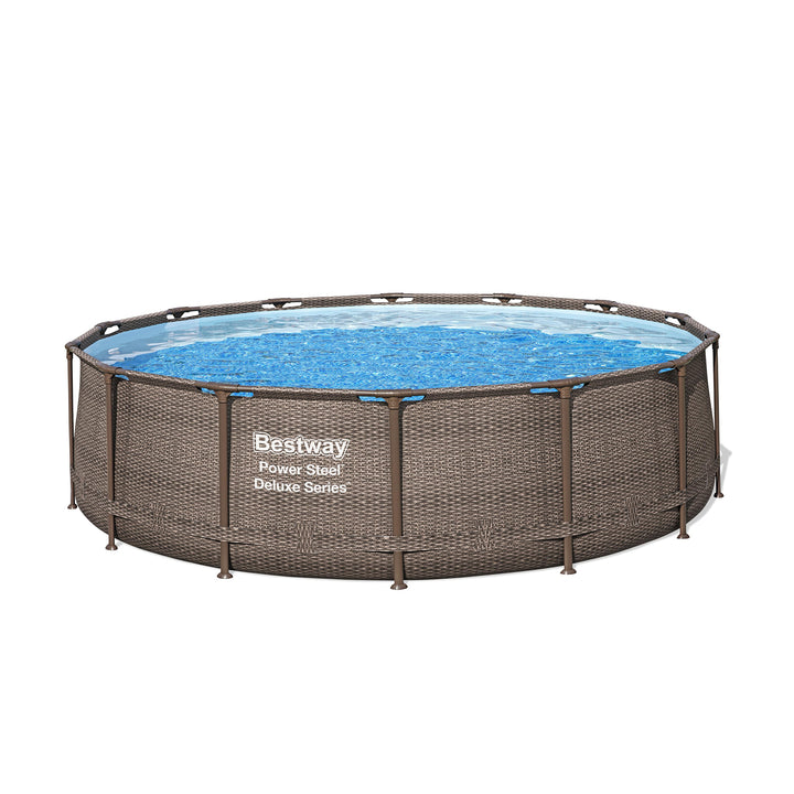 Bestway 14' x 42" Power Steel Deluxe Above Ground Swimming Pool & Pump (Used)