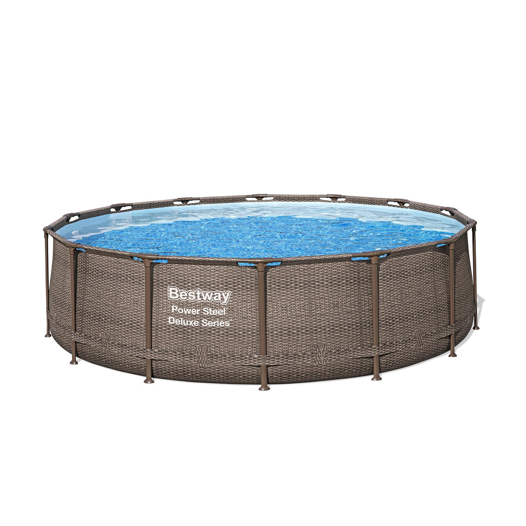 Bestway 14' x 42" Power Steel Deluxe Above Ground Swimming Pool & Pump (Used)