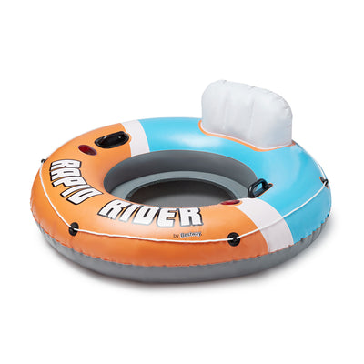 Bestway CoolerZ Rapid Rider Inflatable River Lake Pool Tube Float, Orange (Used)