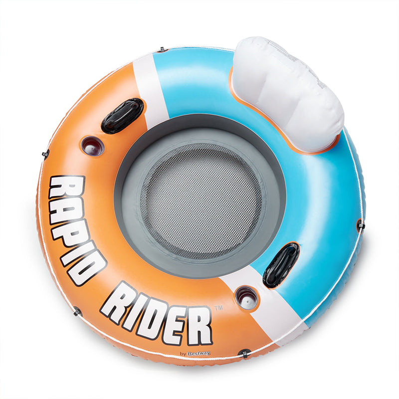 Bestway CoolerZ Rapid Rider Inflatable River Lake Pool Tube Float, Orange (Used)