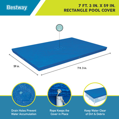 Bestway Flowclear 7'4" x 60" Floating Rectangle Above Ground Swimming Pool Cover (For Parts)