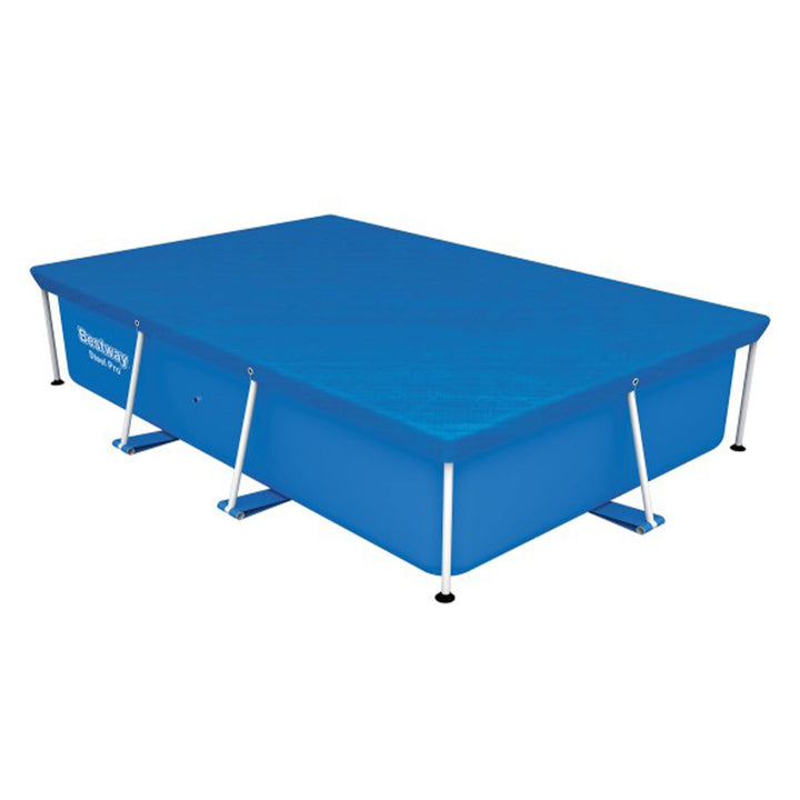 Bestway Rectangular 118" x 79" Above Ground Outdoor Swimming Pool Cover, Blue