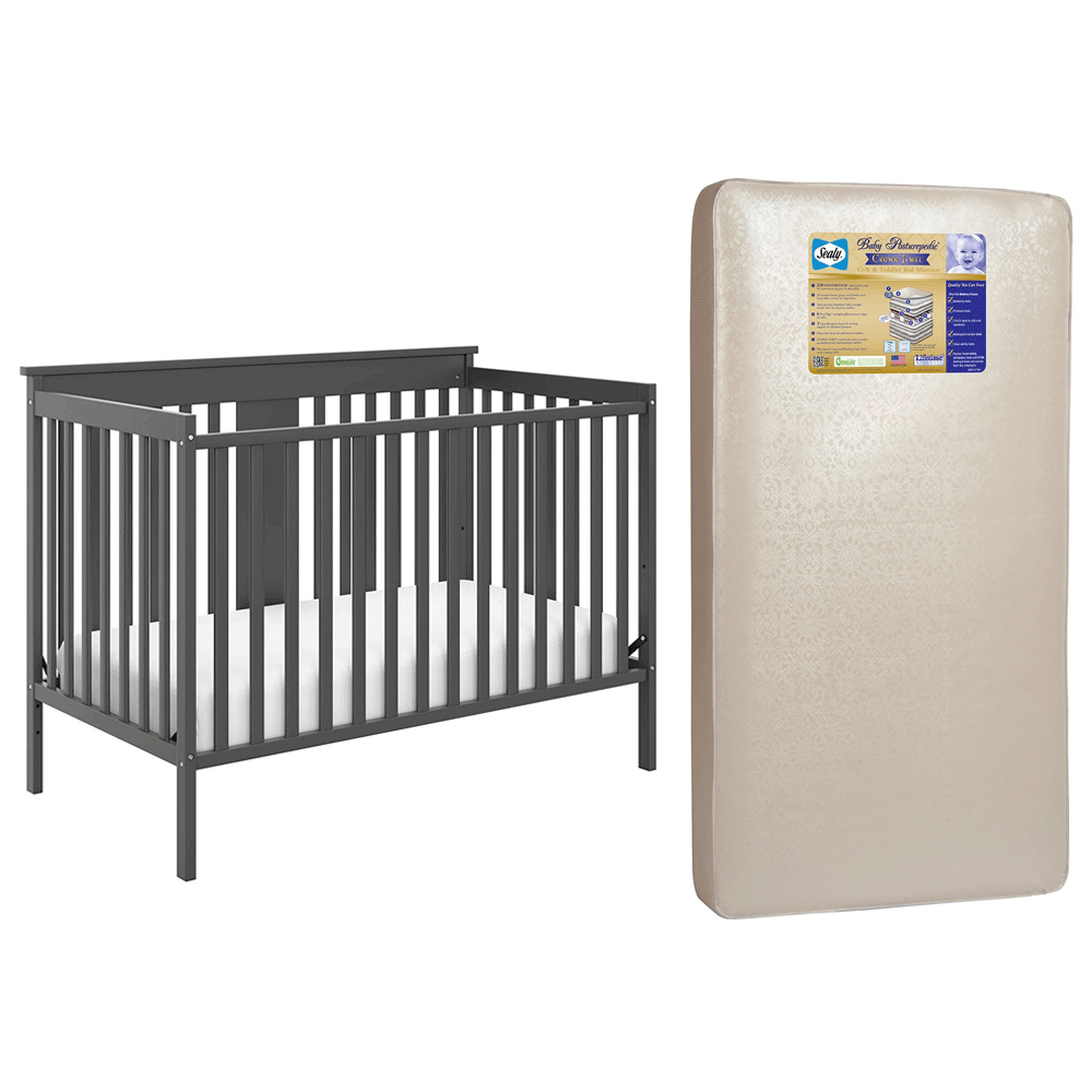 Storkcraft Mission Ridge 4 in 1 Convertible Crib & Sealy Posturepedic Mattress - VMInnovations