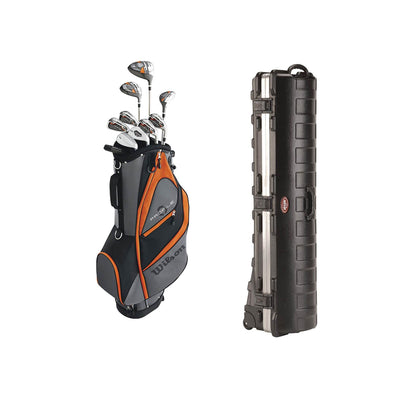 Wilson Profile Teen Right Handed Golf Club Set, Orange & Wheeled Travel Case