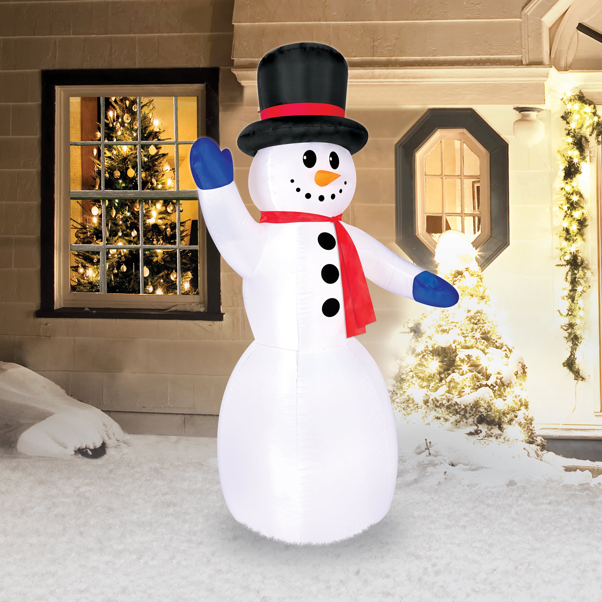 6 Foot Inflatable Polyester Pre Lit Snowman Christmas Yard Decoration (Open Box) - VMInnovations
