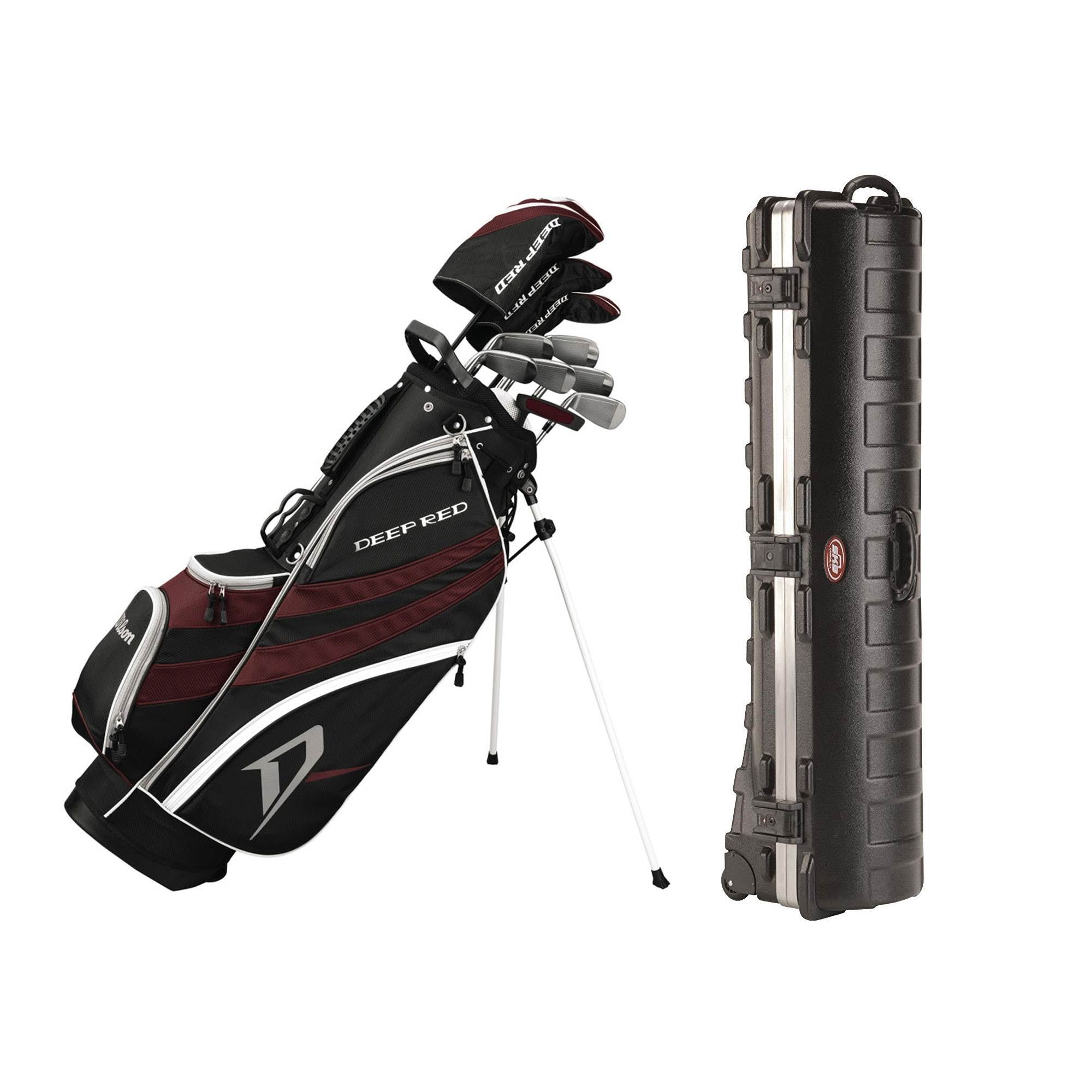 Wilson Complete Golf Club Set with Lightweight Golf Bag & Wheeled Travel Case