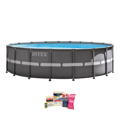 Intex 18' x 52" Ultra Frame Pool w/ Pump, Volleyball Set & Chemical Cleaning Kit
