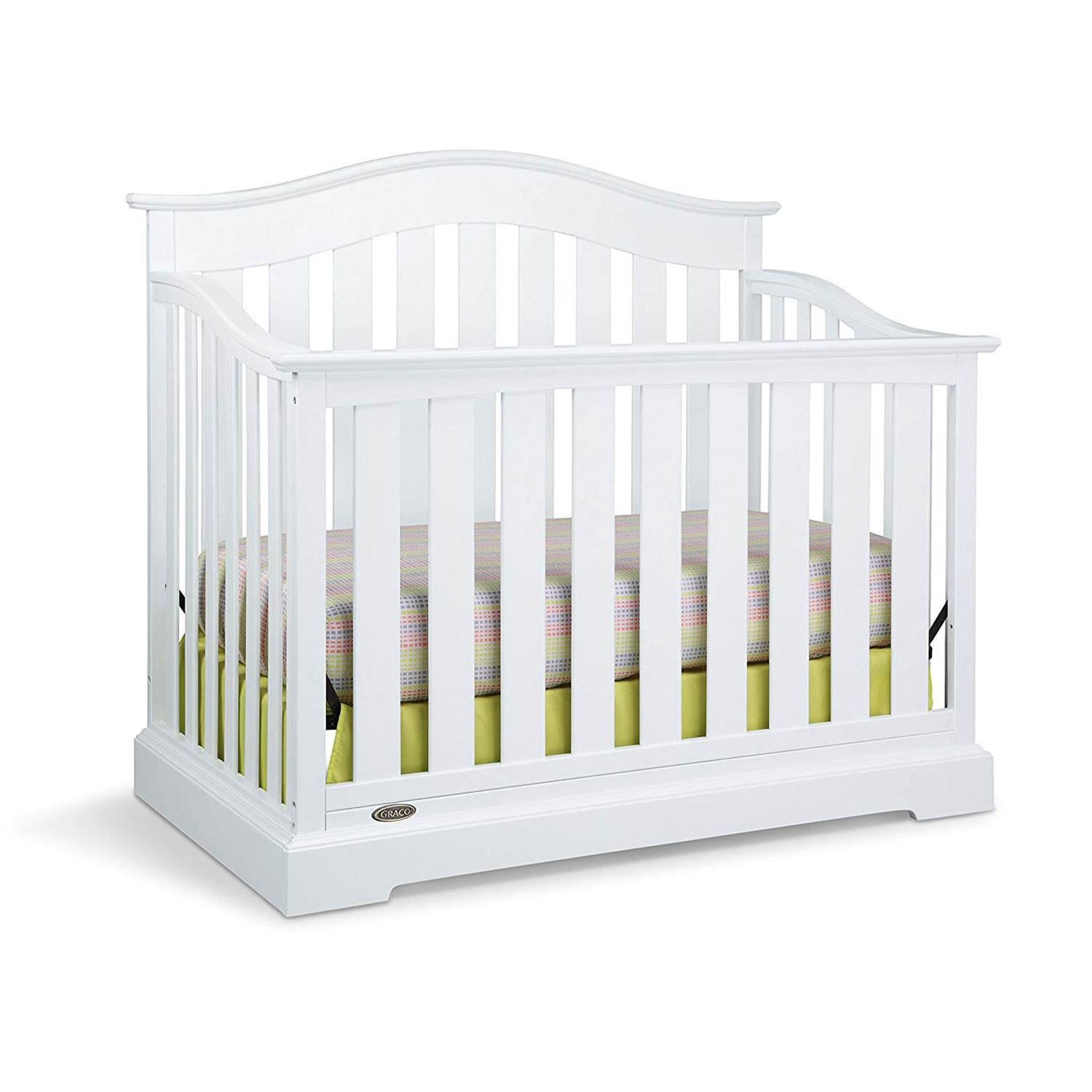 Graco Westbrook 4 in 1 Convertible Crib, White & Kolcraft Fresh Start Mattress - VMInnovations
