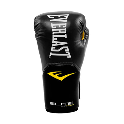 Everlast Black Elite Pro Style Boxing Gloves 8 Oz & 120-Inch Hand Wraps (3 Pack)