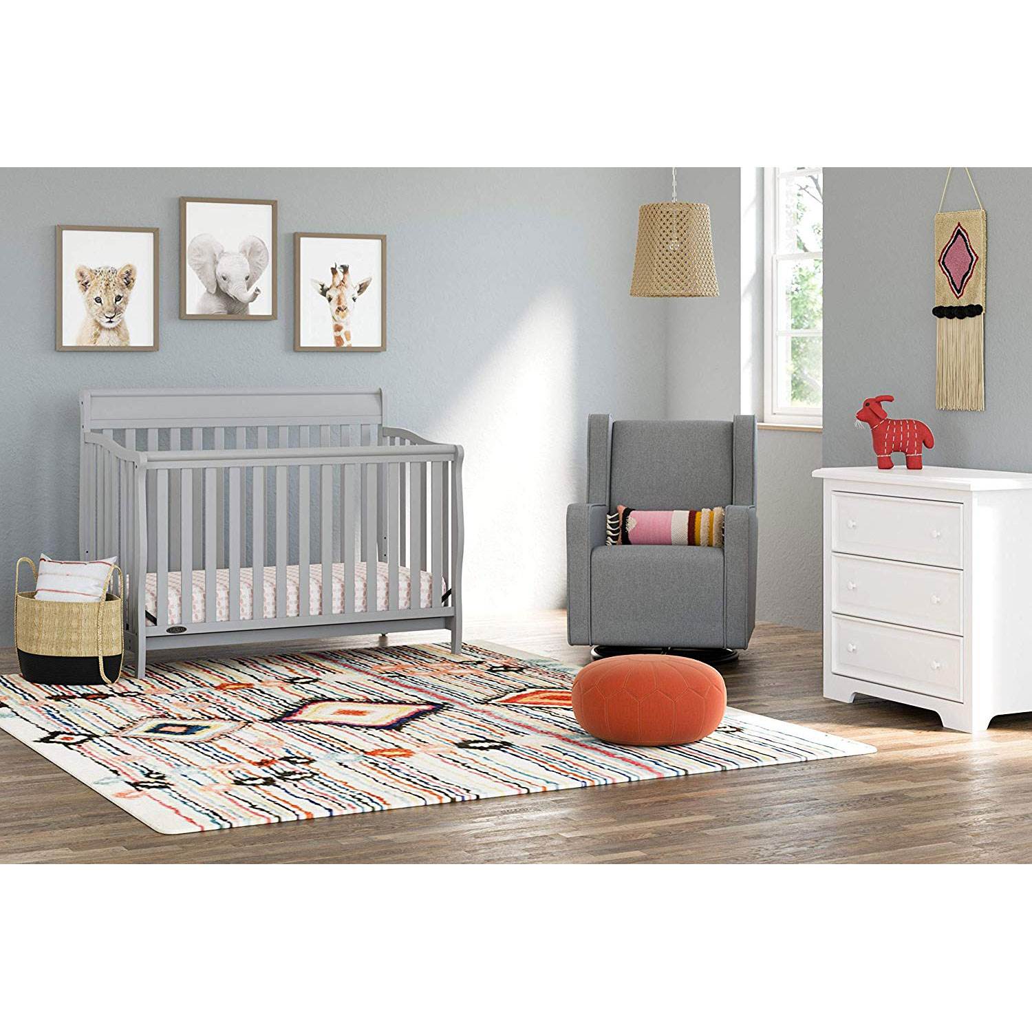 Graco Stanton Convertible Crib, Pebble Gray & Kolcraft Pure Sleep Crib Mattress - VMInnovations