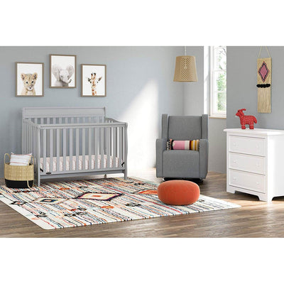 Graco Stanton Convertible Crib, Pebble Gray & Kolcraft Fresh Start Mattress - VMInnovations