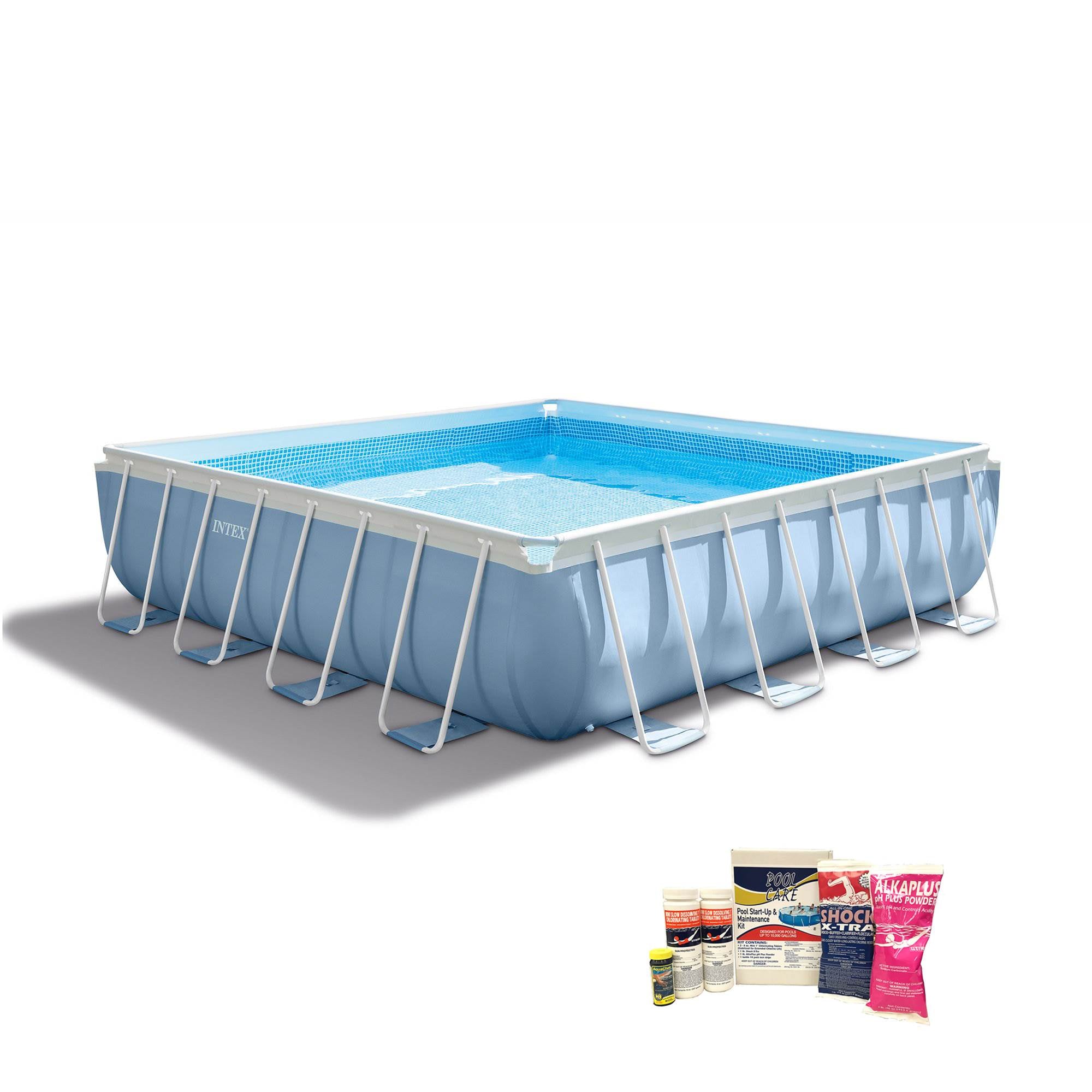 Intex 16ft x 48in Prism Frame Above Ground Pool w/ Pump & Chemical Cleaning Kit
