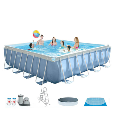 Intex 16ft x 48in Prism Frame Above Ground Pool w/ Pump & Chemical Cleaning Kit