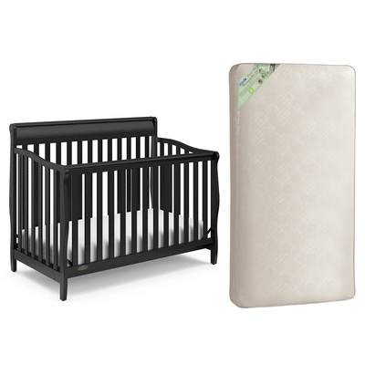 Graco Stanton 4 in 1 Convertible Crib, Black & Kolcraft Pure Sleep Crib Mattress