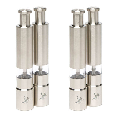 Salt Rox Thumb Press Stainless Steel Salt & Pepper Spice Dispenser Set (2 Pack)