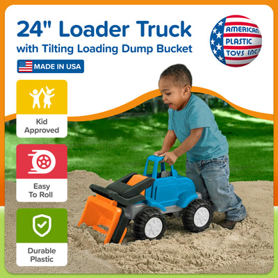 American Plastic Toys Gigantic Loader Truck w/Tilting Dump Bucket (Open Box) - VMInnovations