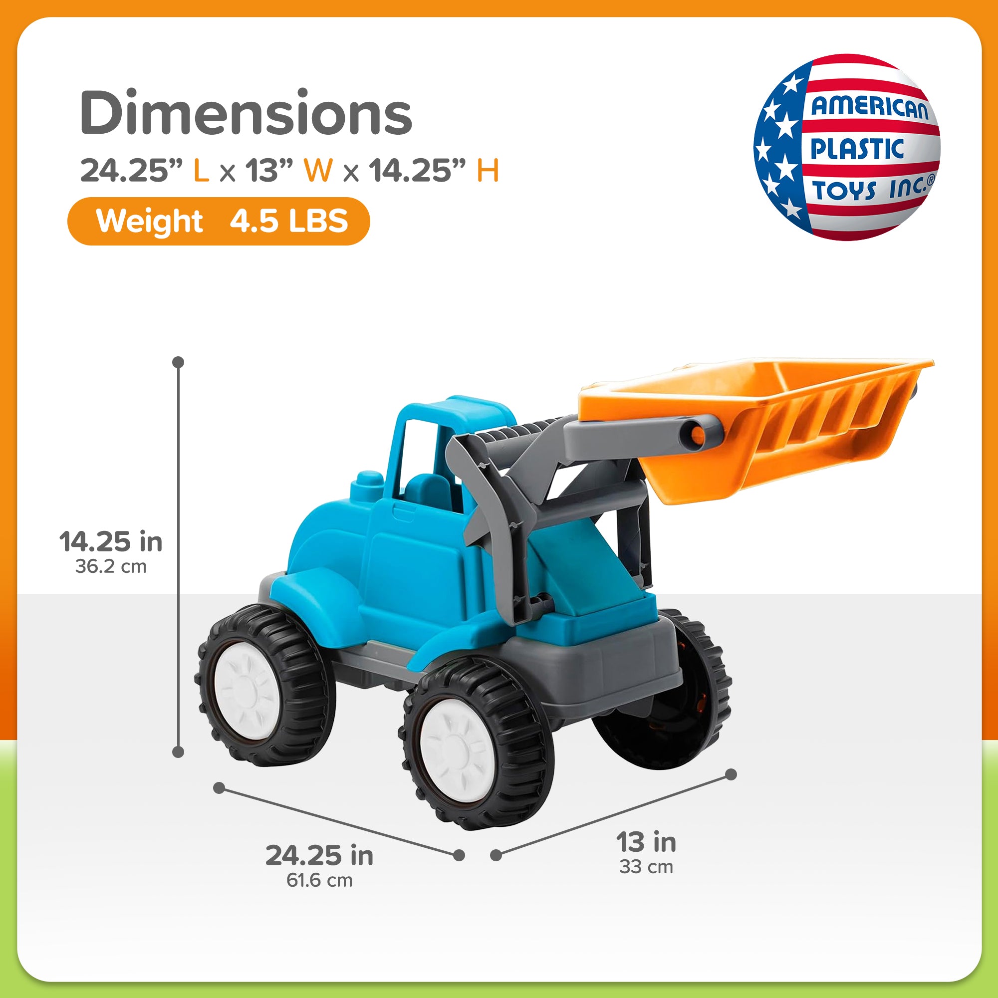 American Plastic Toys Gigantic Loader Truck w/Tilting Dump Bucket (Open Box) - VMInnovations