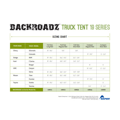 Napier Backroadz 2 Person Truck Tent & AirBedz Lite Truck Air Mattress