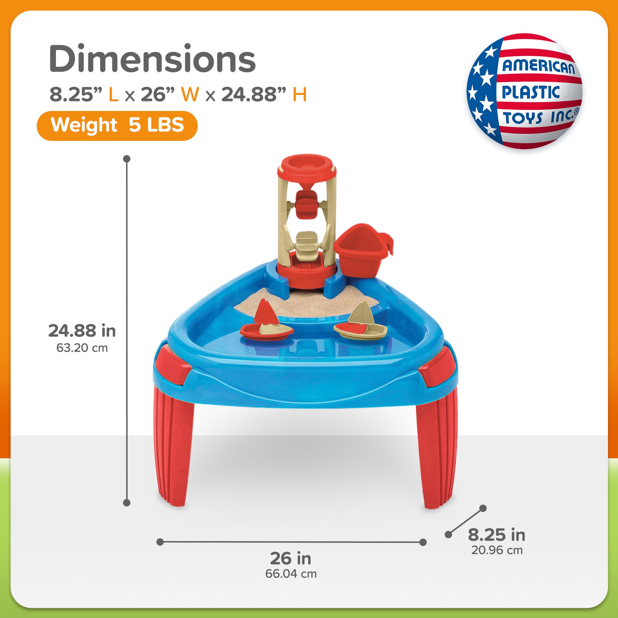 American Plastic Toys Kids Sand and Water Wheel Play Table Outdoor Yard Play - VMInnovations