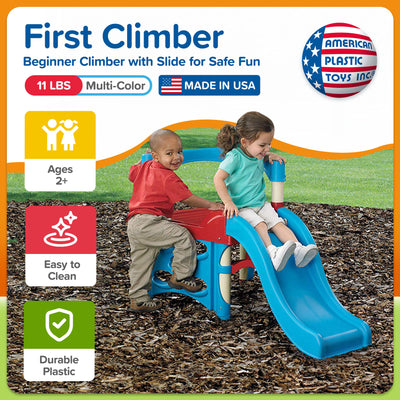 American Plastic Toys Toddler Kids Outdoor Indoor First Climber Slide Playset - VMInnovations