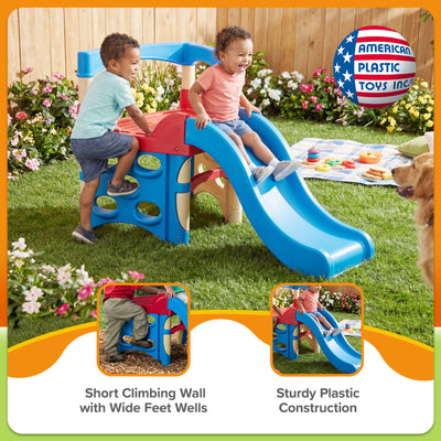 American Plastic Toys Toddler Kids Outdoor Indoor First Climber Slide Playset - VMInnovations