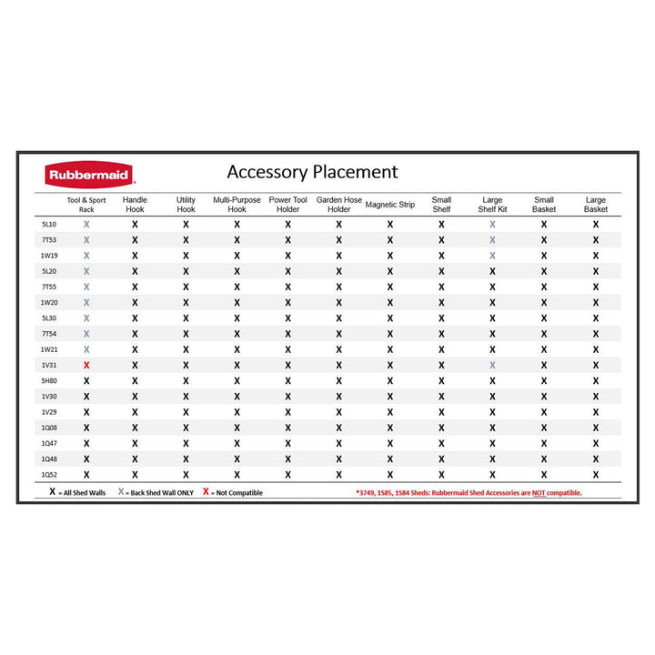 Rubbermaid 34 Inch Heavy Duty Garden Tool and Sports Storage Rack for Sheds - VMInnovations