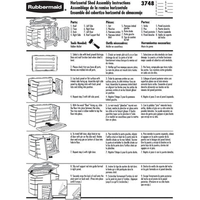 Rubbermaid Plastic Double Walled Horizontal Storage Shed, Sand/Brown (Used) - VMInnovations