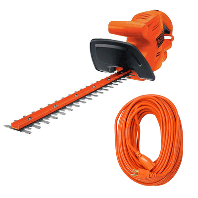 Black and Decker Electric Hedge Trimmer & Southwire 100 Foot Extension Cord