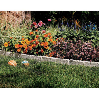 Suncast 10 Piece Landscape Design Border Decorative Rock Stone Edging (4 Pack) - VMInnovations
