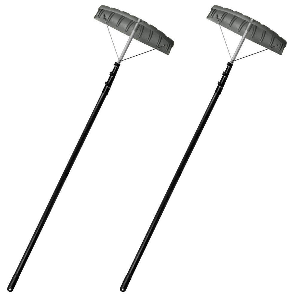 Suncast Lightweight 21 Foot Telescoping Roof Rake with Graphite Blade (2 Pack)