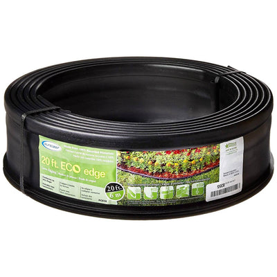 Suncast 5 Eco Edge 20 Foot Plastic Edging Roll w/ 2 Connectors, 5 Inch (8 Pack)