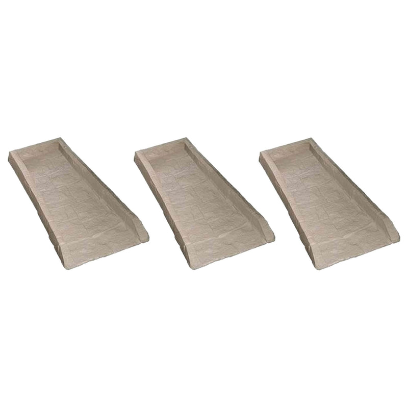 Suncast SB24 Decorative Rain Gutter Downspout Garden Splash Block Taupe (3 Pack)