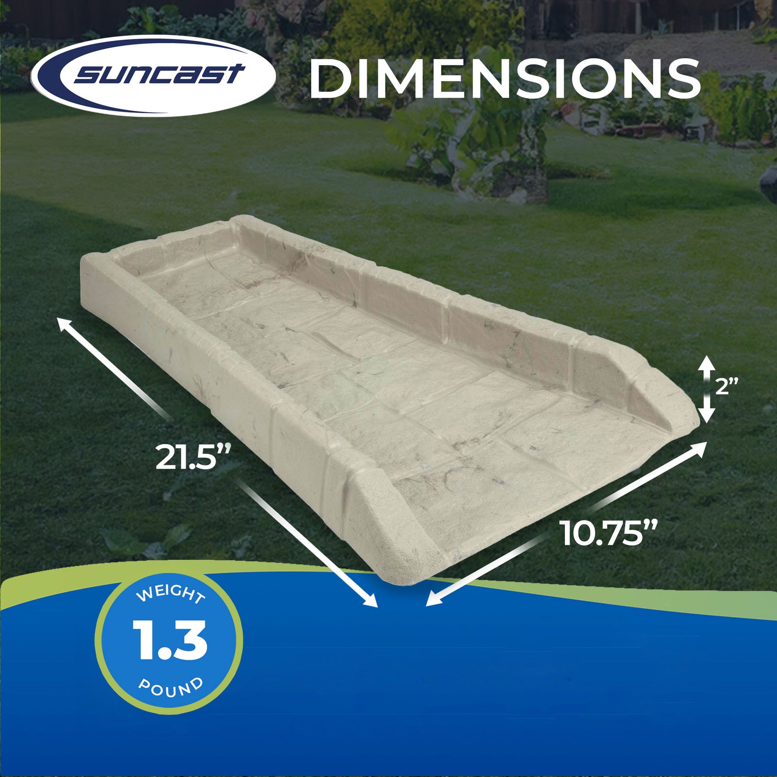 Suncast SB24 Decorative Rain Gutter Downspout Garden Splash Block Taupe (3 Pack) - VMInnovations