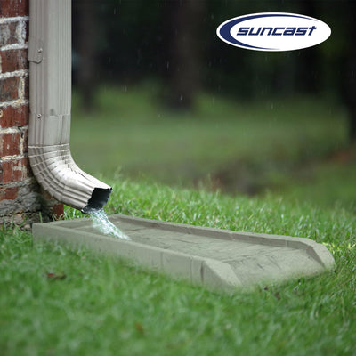 Suncast SB24 Decorative Rain Gutter Downspout Garden Splash Block Taupe (3 Pack) - VMInnovations