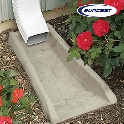 Suncast SB24 Decorative Rain Gutter Downspout Garden Splash Block Taupe (3 Pack) - VMInnovations