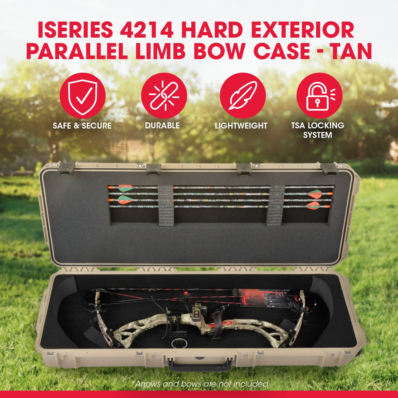 SKB Cases iSeries 4214 Hard Plastic Parallel Limb Bow Crossbow Case, Tan (Used) - VMInnovations