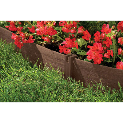 Suncast CE20 Eco Edge Composite Lawn Edging with Wood Grain Texture (2 Pack)