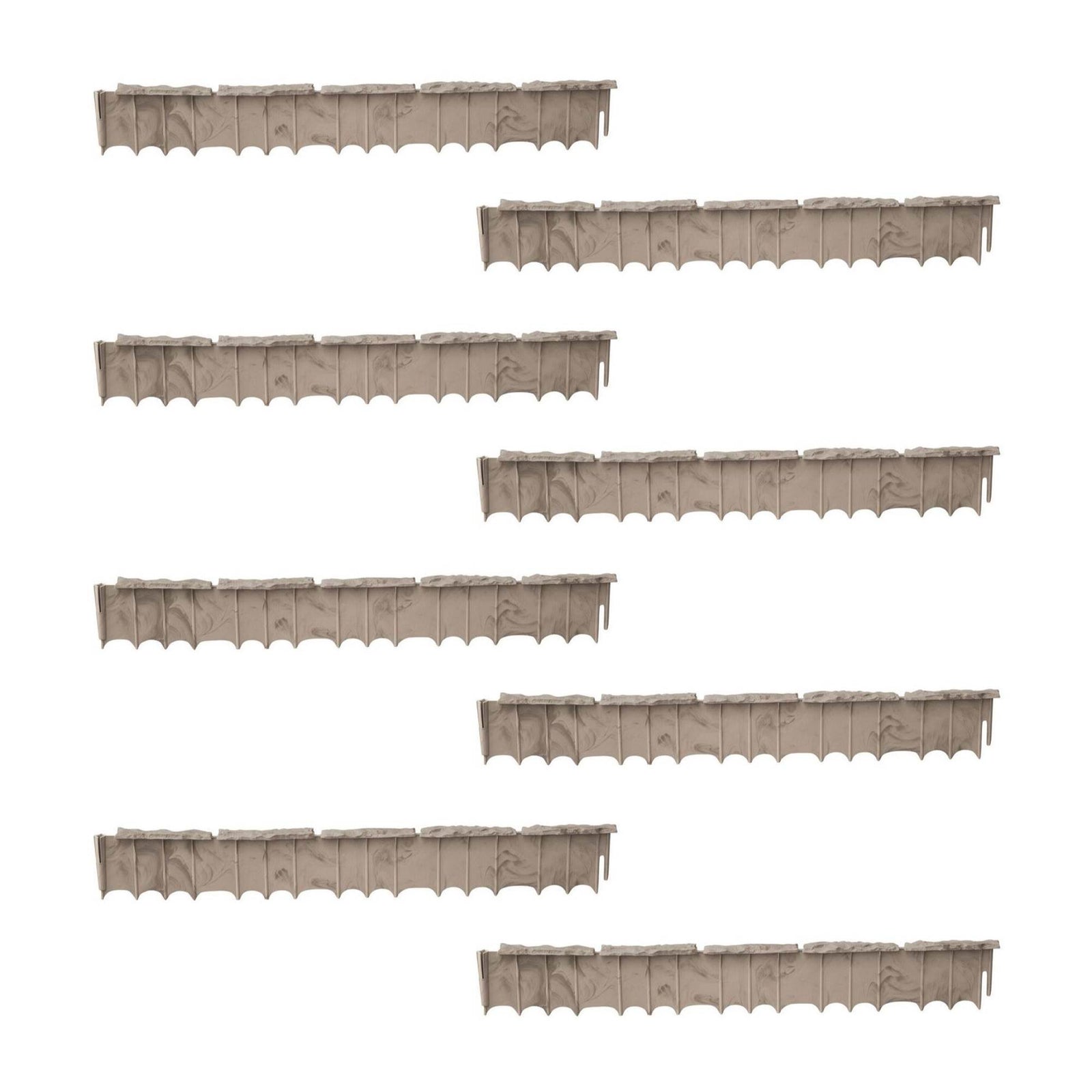 Suncast Quick Edge 35 Inch Single Strip Resin Lawn Edging, Flagstone (8 Pack) - VMInnovations
