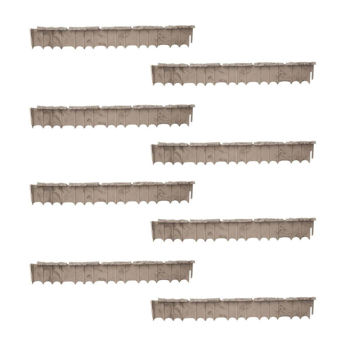 Suncast Quick Edge 35 Inch Single Strip Resin Lawn Edging, Flagstone (8 Pack)