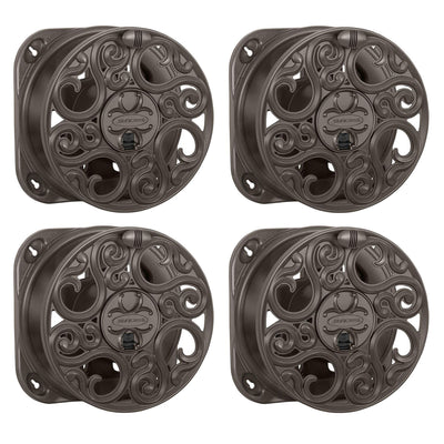Suncast Sidewinder 60 Foot Side Scroll Decorative Wall Mount Hose Reel (4 Pack) - VMInnovations