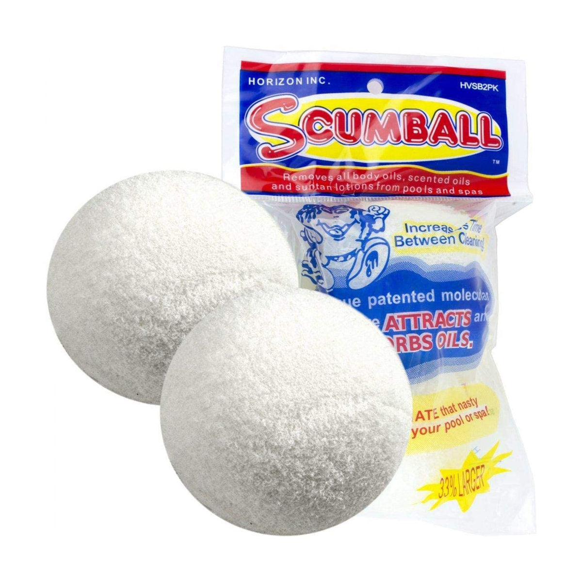 Horizon Ventures Scumball Pool & Spa Scum Eliminating Ball (2 Pack) (Open Box)