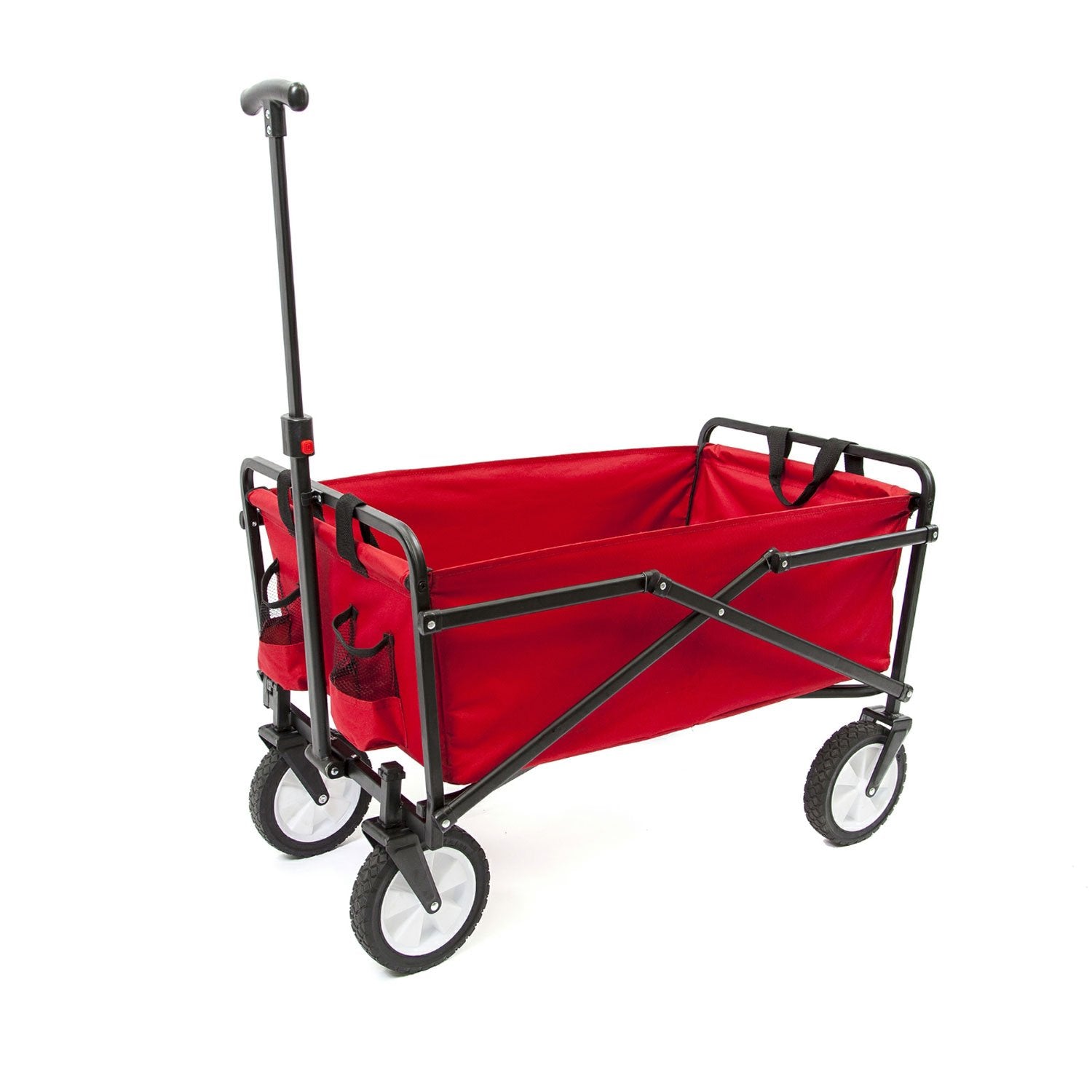 Seina Compact Folding Cart, Green with Seina Steel Collapsible Folding Cart, Red - VMInnovations