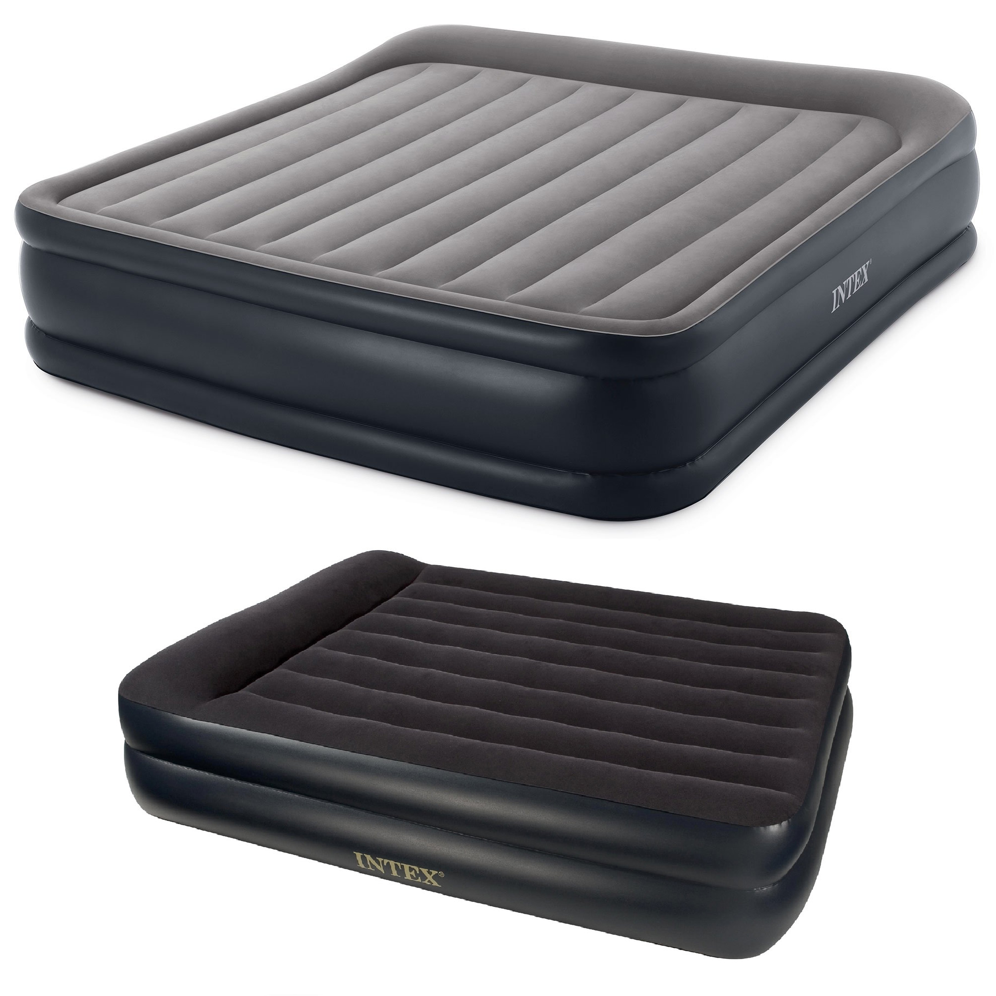Intex King Air Bed with Built In Pump & Pillow & Queen Air Bed w/ Built In Pump