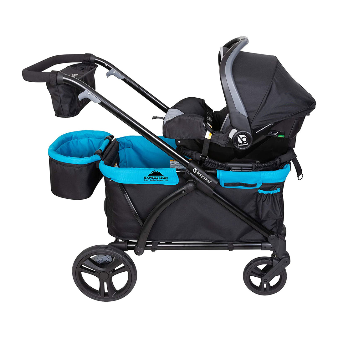 Baby Trend Expedition Push or Pull Stroller Wagon Plus w/ Canopy, Blue (Used)