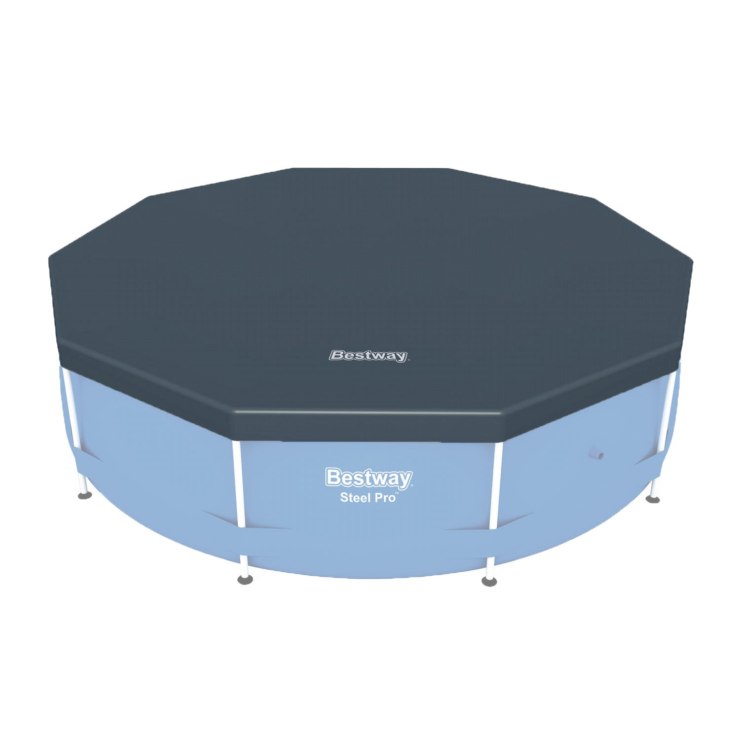Bestway Round PVC 10 Foot Pool Cover for Above Ground Pro Frame Pools (2 Pack) - VMInnovations